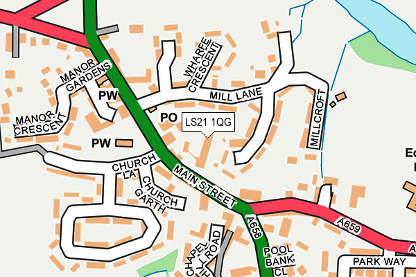 LS21 1QG map - OS OpenMap – Local (Ordnance Survey)