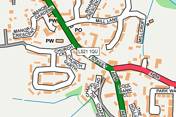 LS21 1QU map - OS OpenMap – Local (Ordnance Survey)