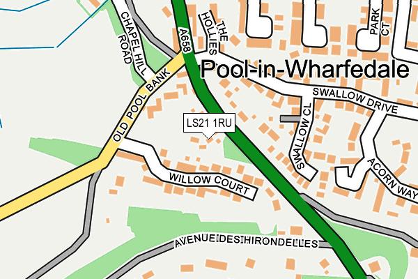 LS21 1RU map - OS OpenMap – Local (Ordnance Survey)