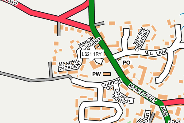 LS21 1RY map - OS OpenMap – Local (Ordnance Survey)