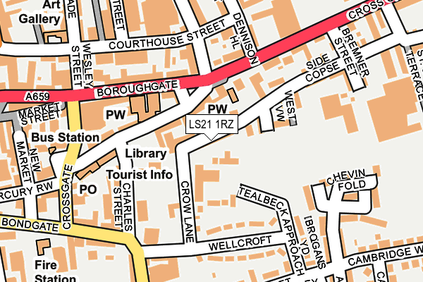 LS21 1RZ map - OS OpenMap – Local (Ordnance Survey)