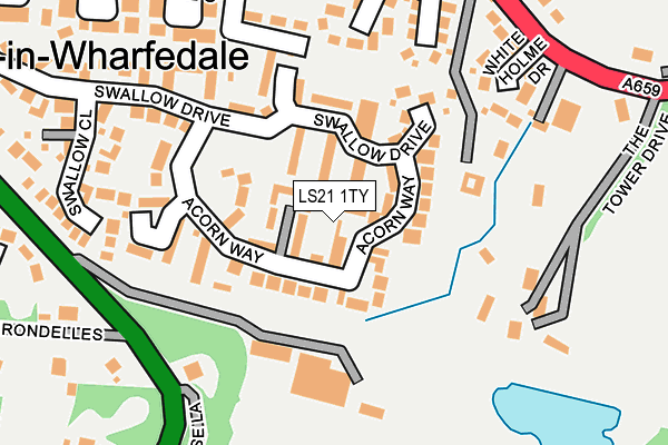 LS21 1TY map - OS OpenMap – Local (Ordnance Survey)