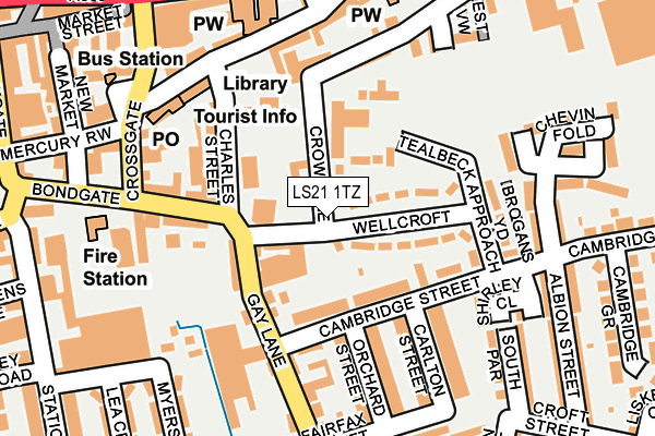 LS21 1TZ map - OS OpenMap – Local (Ordnance Survey)