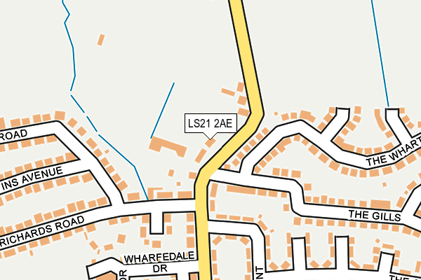 LS21 2AE map - OS OpenMap – Local (Ordnance Survey)