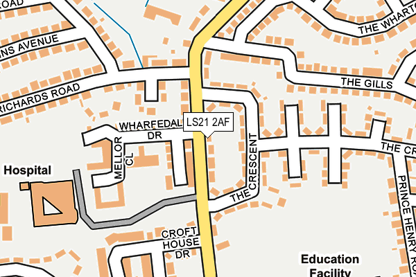 LS21 2AF map - OS OpenMap – Local (Ordnance Survey)