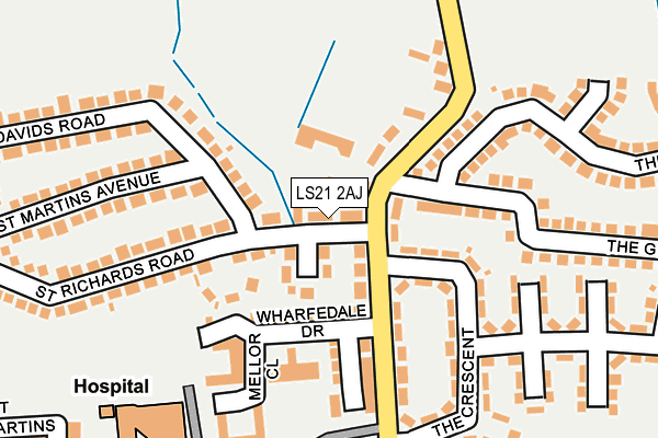LS21 2AJ map - OS OpenMap – Local (Ordnance Survey)