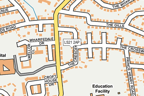 LS21 2AP map - OS OpenMap – Local (Ordnance Survey)