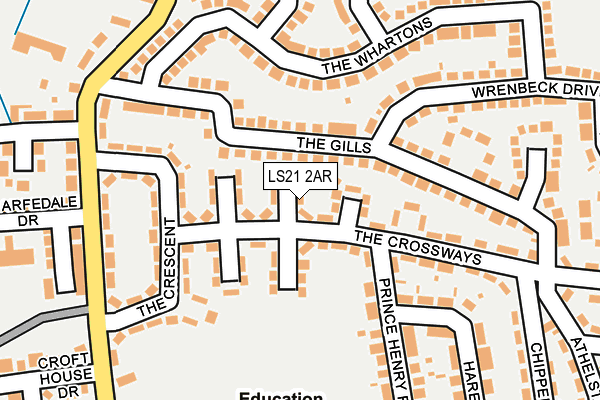 LS21 2AR map - OS OpenMap – Local (Ordnance Survey)