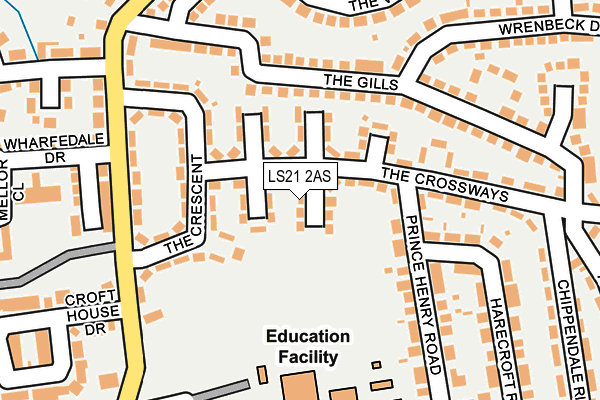 LS21 2AS map - OS OpenMap – Local (Ordnance Survey)