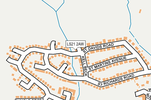 LS21 2AW map - OS OpenMap – Local (Ordnance Survey)