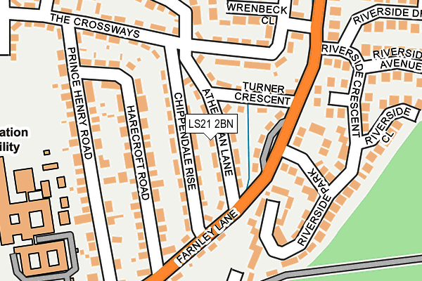 LS21 2BN map - OS OpenMap – Local (Ordnance Survey)