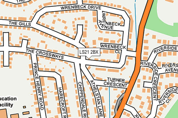 LS21 2BX map - OS OpenMap – Local (Ordnance Survey)