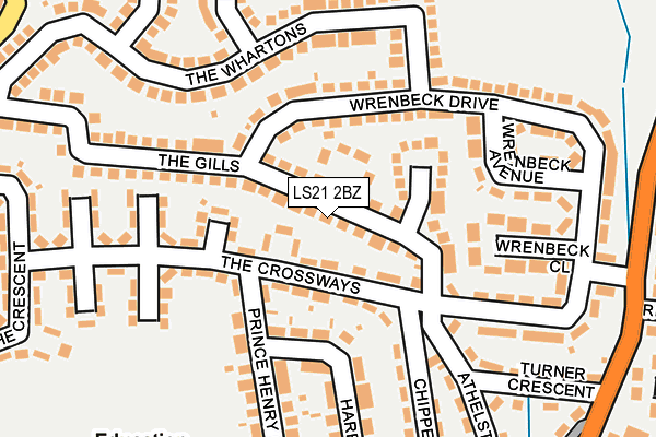 LS21 2BZ map - OS OpenMap – Local (Ordnance Survey)