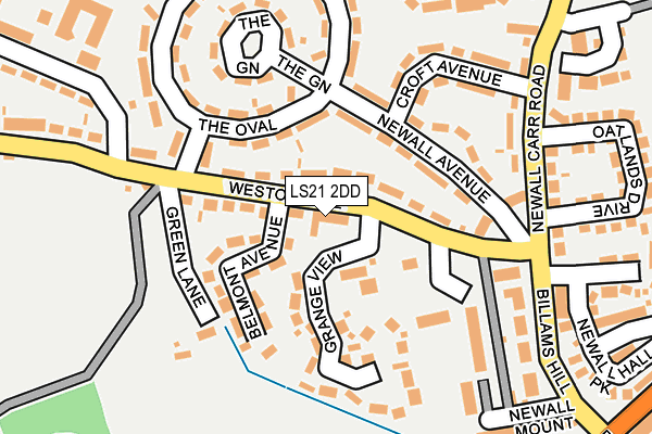 LS21 2DD map - OS OpenMap – Local (Ordnance Survey)