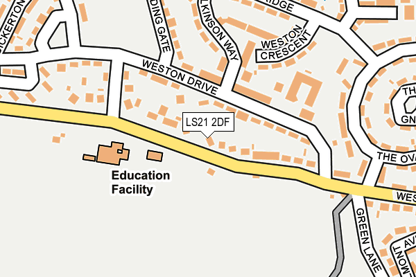 LS21 2DF map - OS OpenMap – Local (Ordnance Survey)