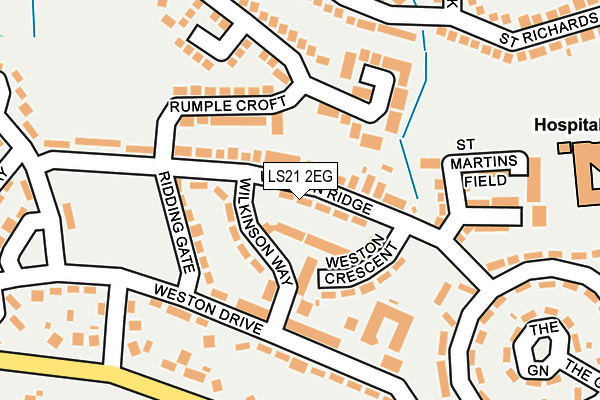 LS21 2EG map - OS OpenMap – Local (Ordnance Survey)