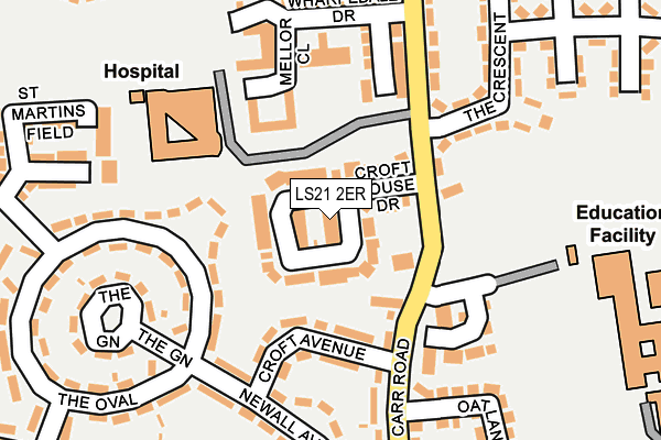 LS21 2ER map - OS OpenMap – Local (Ordnance Survey)