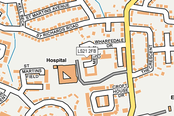 LS21 2FB map - OS OpenMap – Local (Ordnance Survey)