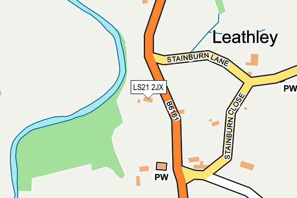 LS21 2JX map - OS OpenMap – Local (Ordnance Survey)