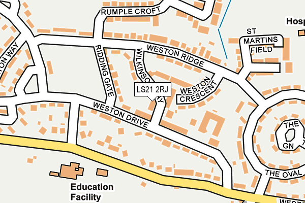 LS21 2RJ map - OS OpenMap – Local (Ordnance Survey)