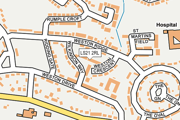 LS21 2RL map - OS OpenMap – Local (Ordnance Survey)