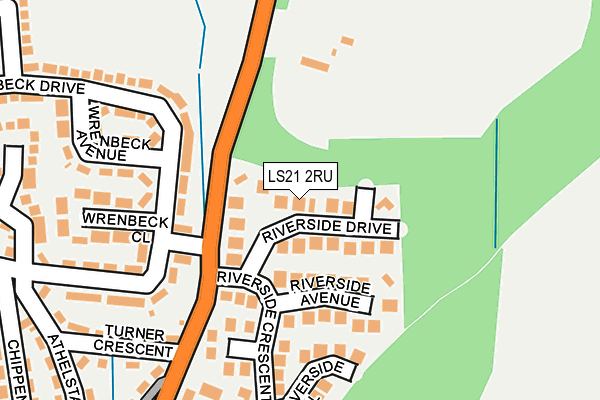 LS21 2RU map - OS OpenMap – Local (Ordnance Survey)