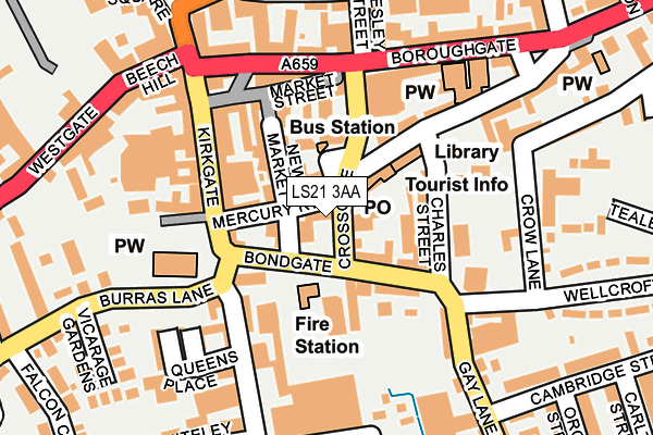 LS21 3AA map - OS OpenMap – Local (Ordnance Survey)