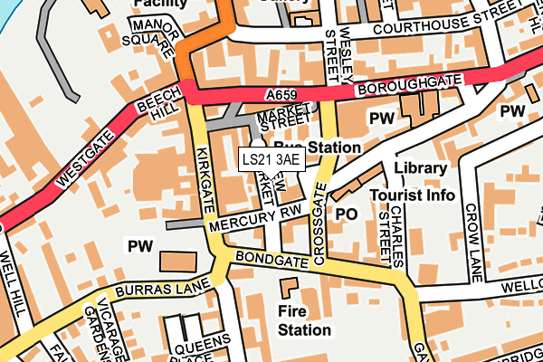 LS21 3AE map - OS OpenMap – Local (Ordnance Survey)