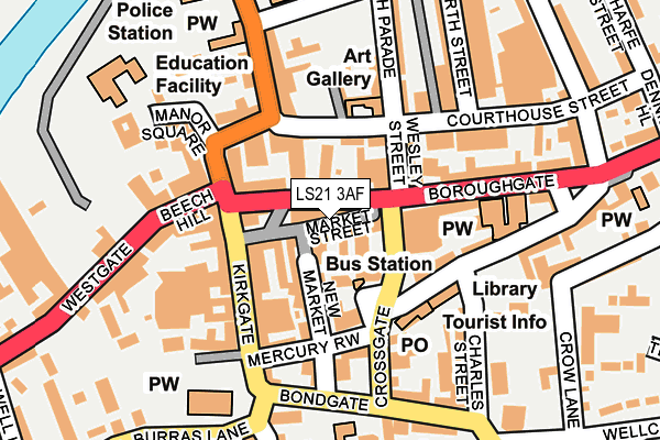 LS21 3AF map - OS OpenMap – Local (Ordnance Survey)