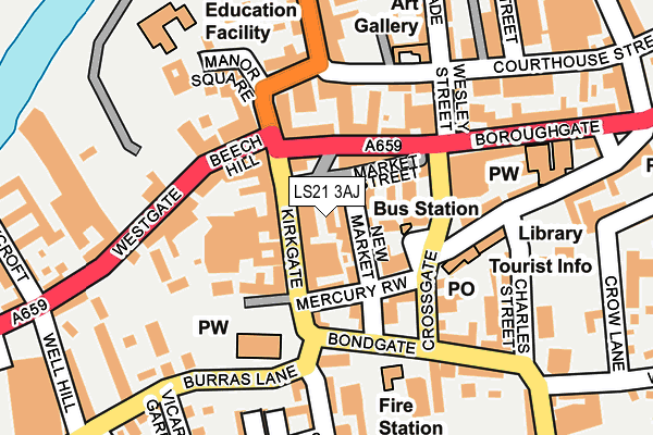 LS21 3AJ map - OS OpenMap – Local (Ordnance Survey)