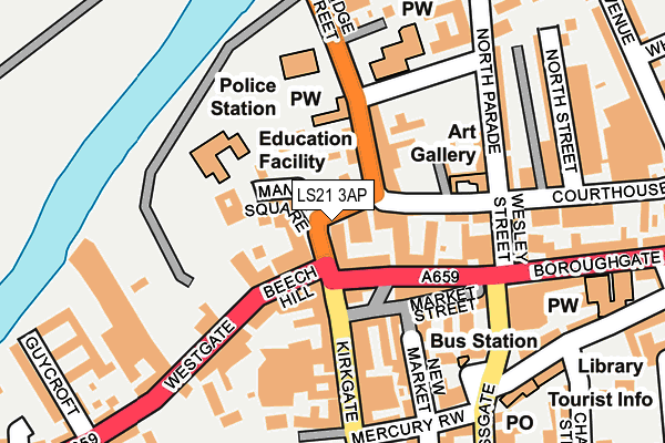 LS21 3AP map - OS OpenMap – Local (Ordnance Survey)