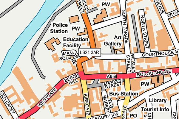 LS21 3AR map - OS OpenMap – Local (Ordnance Survey)