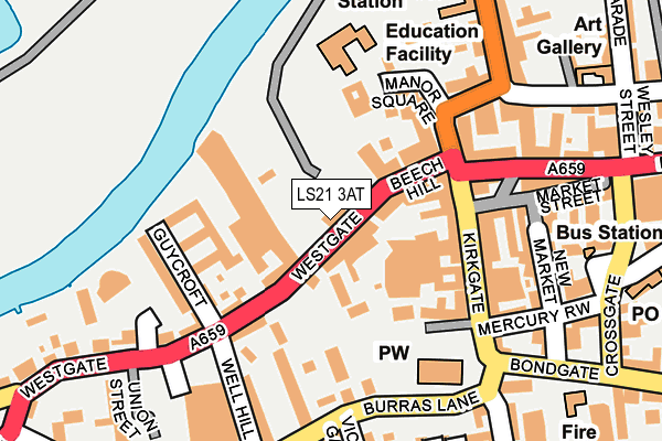 LS21 3AT map - OS OpenMap – Local (Ordnance Survey)