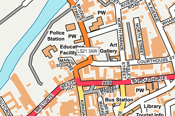 LS21 3AW map - OS OpenMap – Local (Ordnance Survey)