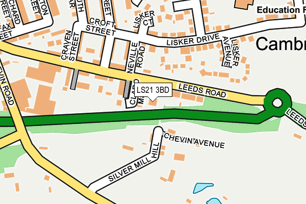 LS21 3BD map - OS OpenMap – Local (Ordnance Survey)