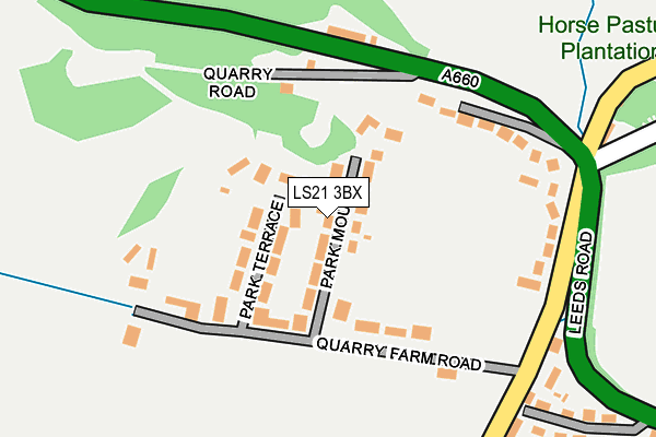 LS21 3BX map - OS OpenMap – Local (Ordnance Survey)