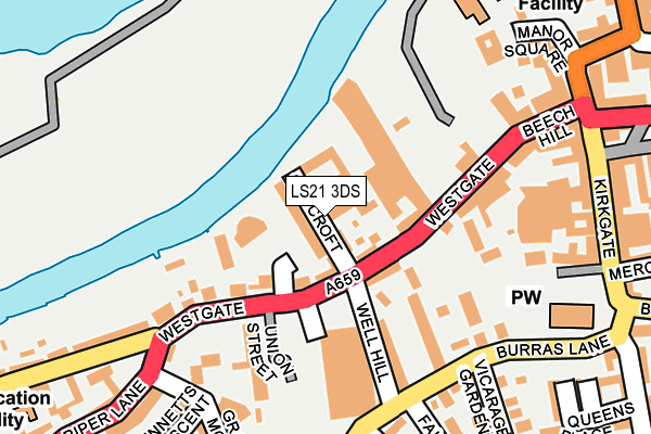 LS21 3DS map - OS OpenMap – Local (Ordnance Survey)