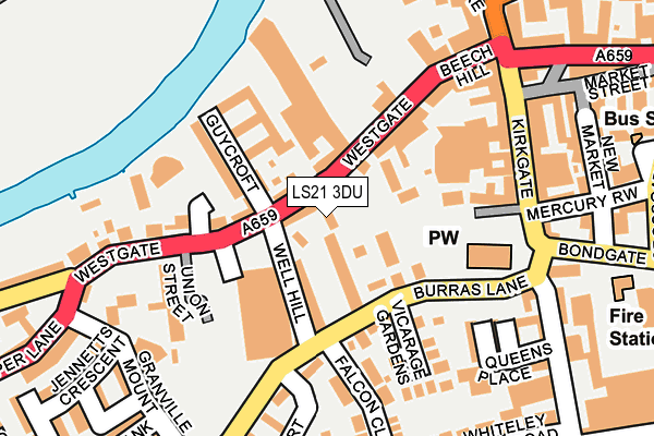 LS21 3DU map - OS OpenMap – Local (Ordnance Survey)