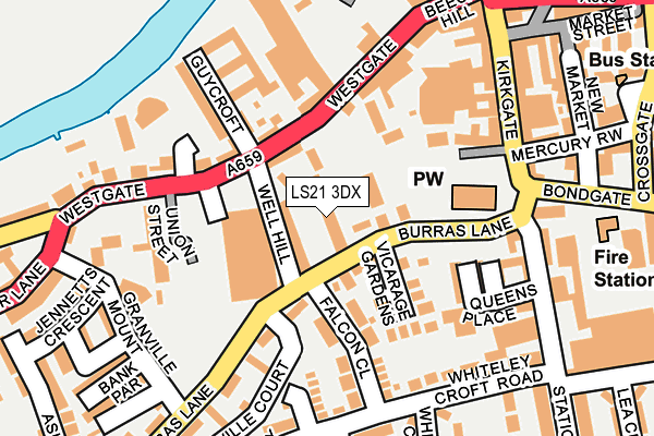 LS21 3DX map - OS OpenMap – Local (Ordnance Survey)
