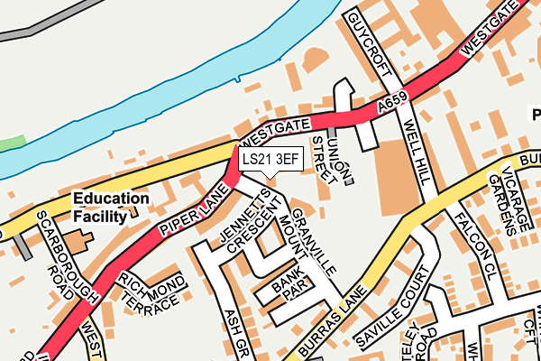 LS21 3EF map - OS OpenMap – Local (Ordnance Survey)