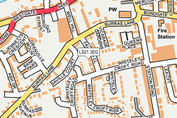 LS21 3EG map - OS OpenMap – Local (Ordnance Survey)