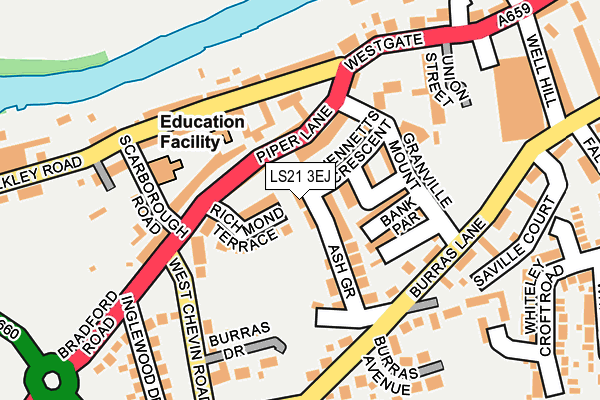 LS21 3EJ map - OS OpenMap – Local (Ordnance Survey)