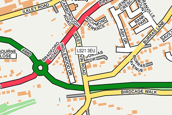 LS21 3EU map - OS OpenMap – Local (Ordnance Survey)