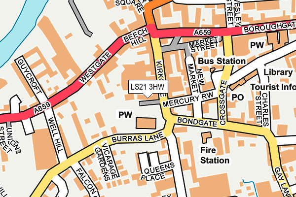 LS21 3HW map - OS OpenMap – Local (Ordnance Survey)