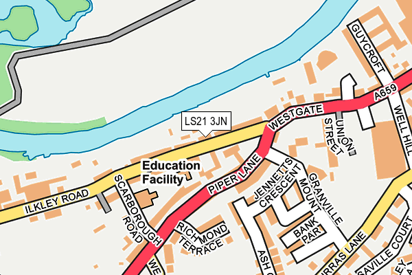 LS21 3JN map - OS OpenMap – Local (Ordnance Survey)