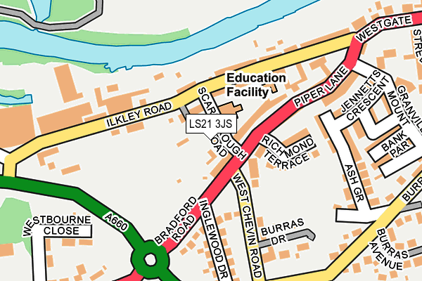 LS21 3JS map - OS OpenMap – Local (Ordnance Survey)