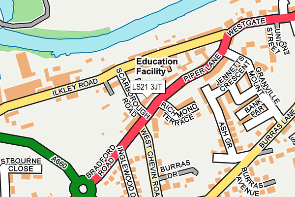 LS21 3JT map - OS OpenMap – Local (Ordnance Survey)