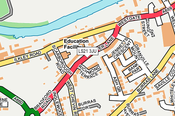 LS21 3JU map - OS OpenMap – Local (Ordnance Survey)