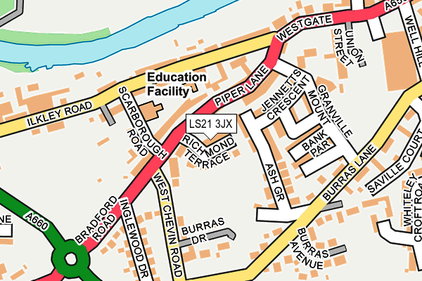 LS21 3JX map - OS OpenMap – Local (Ordnance Survey)