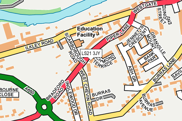 LS21 3JY map - OS OpenMap – Local (Ordnance Survey)